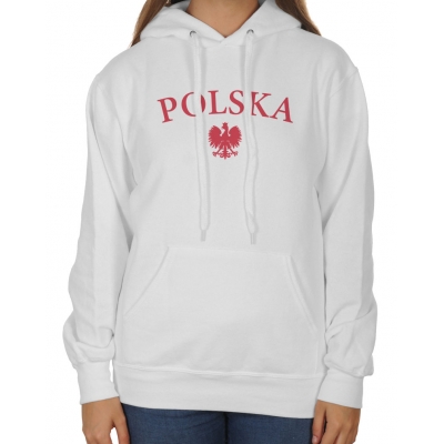 Bluza z kapturem damska dla kibica Reprezentacji Polski z orzełkiem